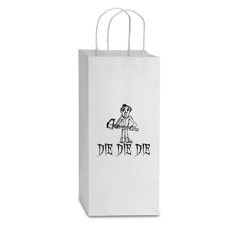 Die Die Die Halloween Costume Word Design T Shirt Double Wine Paper Bag - 6 1/2 X 3 1/2 X 12 3/8 | Artistshot