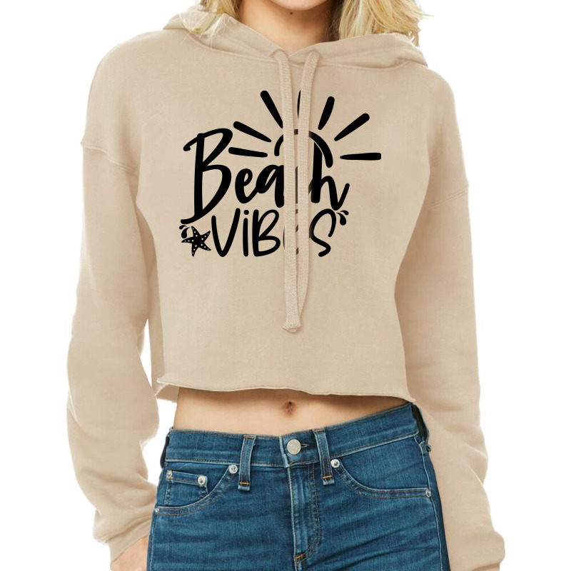 Beach Vibes Cropped Hoodie by Purpleblobart | Artistshot