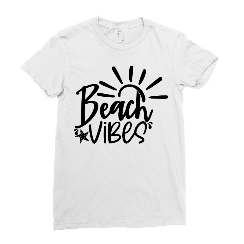 Beach Vibes Ladies Fitted T-Shirt by Purpleblobart | Artistshot