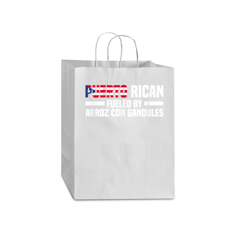 Puerto Rican Fueled By Arroz Con Gandules   Puerto Rico T Shirt Mart Paper Bag -13 X 7 X 17 | Artistshot