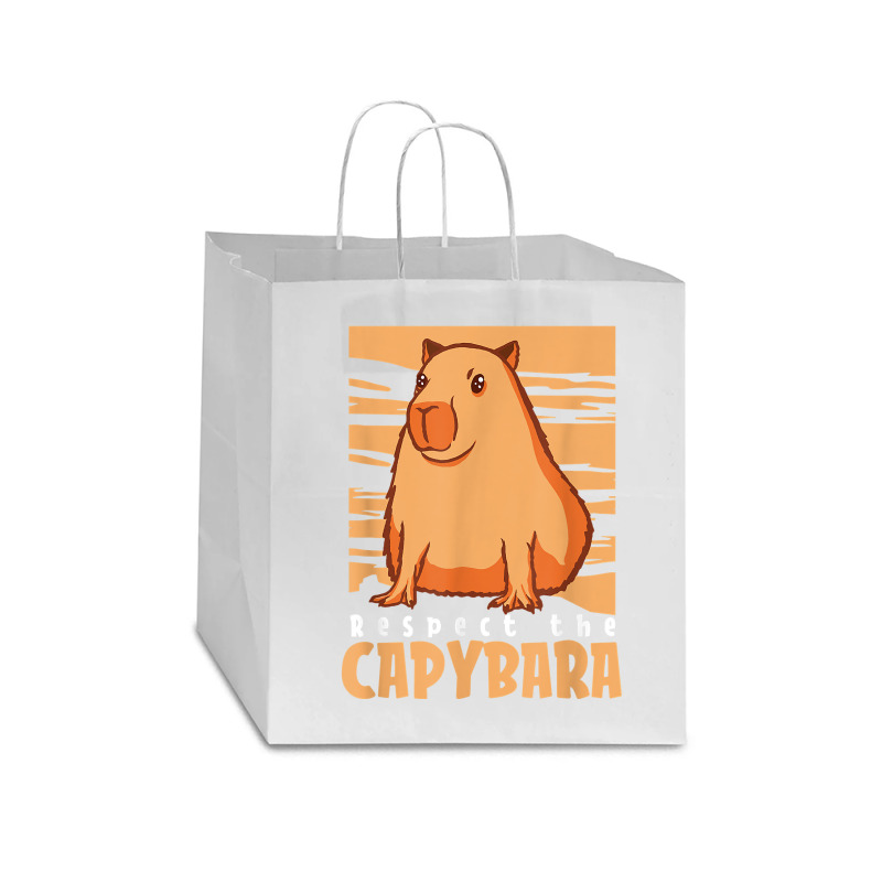 Capybara South American Rodent   Respect The Capybara T Shirt Star Paper Bag - 13 x 7 x 13 by lelalucin | Artistshot