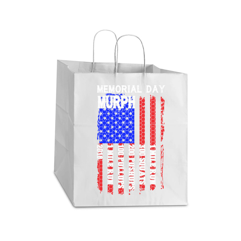 Memorial Day Murph Patriotic Flag 2019 Wod Challenge Take Out Paper Bag - 14 X 10 X 15 1/2 | Artistshot