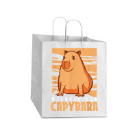 Capybara South American Rodent   Respect The Capybara T Shirt Take Out Paper Bag - 14 X 10 X 15 1/2 | Artistshot