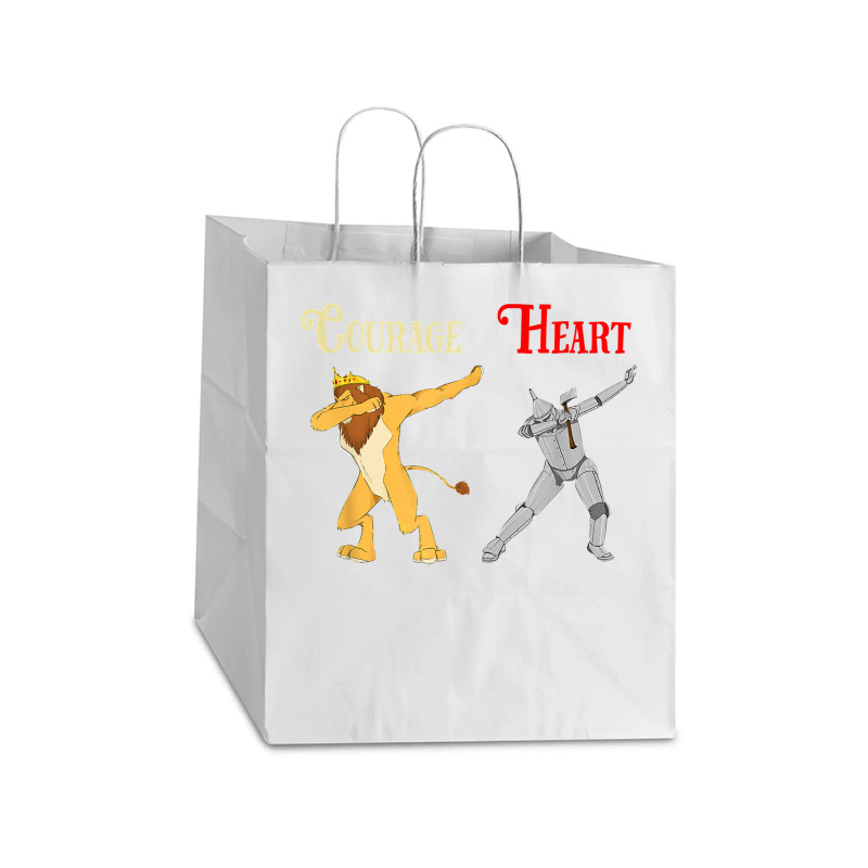 Cowardly Lion Courage Tin Man Heart Shirt Wizard Of Oz Tee Take Out Paper Bag - 14 X 10 X 15 1/2 | Artistshot