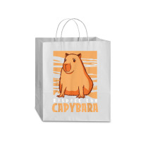 Capybara South American Rodent   Respect The Capybara T Shirt Traveler Paper Bag -13 X 6 X 15 3/4 | Artistshot