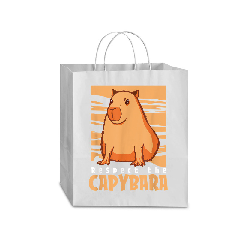 Capybara South American Rodent   Respect The Capybara T Shirt Traveler Paper Bag -13 x 6 x 15 3/4 by lelalucin | Artistshot