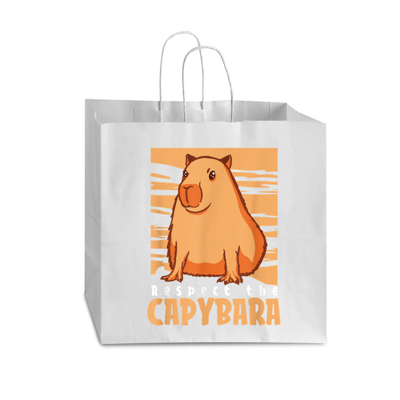 Capybara South American Rodent   Respect The Capybara T Shirt Vogue Paper Bag - 16 x 6 x 12 by lelalucin | Artistshot