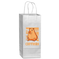 Capybara South American Rodent   Respect The Capybara T Shirt Wine Paper Bag - 5 1/2 X 3 1/4 X 13 | Artistshot