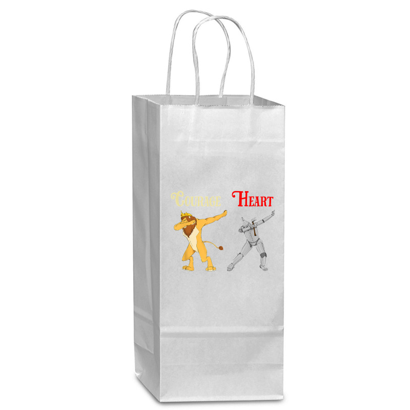 Cowardly Lion Courage Tin Man Heart Shirt Wizard Of Oz Tee Wine Paper Bag - 5 1/2 X 3 1/4 X 13 | Artistshot