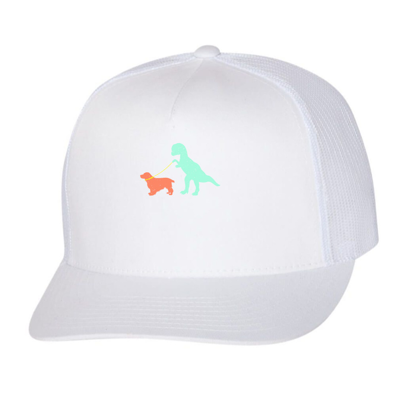 Cocker Spaniel T  Shirtfunny Cocker Spaniel Dinosaur Cute Cocker Spani Trucker Cap by slueilwitz869 | Artistshot