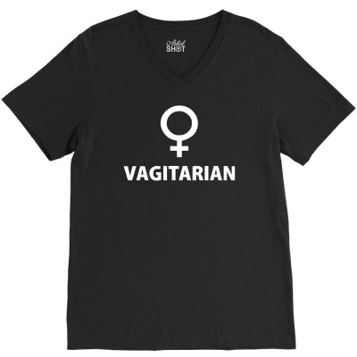 Vagitarian Sex Hetero Bucks Night Vegetarian Male Female Costume V-neck Tee Designed By Funtee