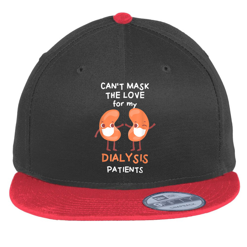 Dialysis Nurse Can't Mask The Love Kidney Nursing Nephrology T Shirt Flat Bill Snapback Cap | Artistshot