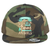 Farm Animals T  Shirt Grandpa Who Loves Farm Animals  Cow Pig Goat Lov Flat Bill Snapback Cap | Artistshot