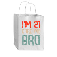 I'm 21 Card Me Bro Birthday Funny 21st Birthday 21 Years Old T Shirt Cub Paper Bag - 8 X 4 1/2 X 10 1/4 | Artistshot