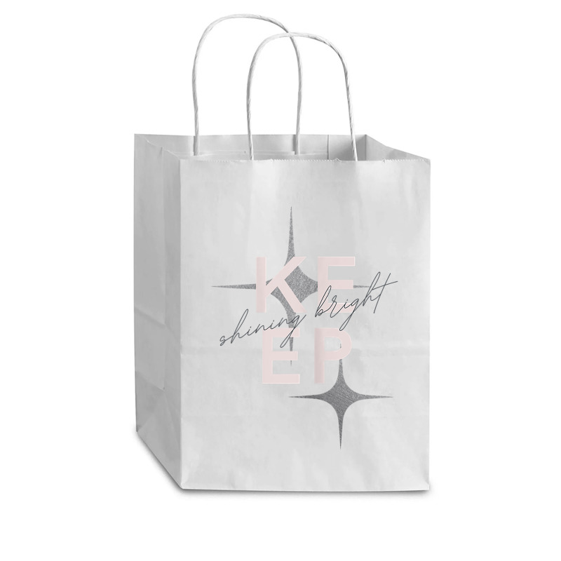 Motivational Keep Shining Bright Girl Women Cute T Shirt Cub Paper Bag - 8 X 4 1/2 X 10 1/4 | Artistshot