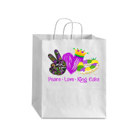 Peace Love King Cake Funny Mardi Gras Party Carnival Gifts T Shirt Debie Paper Bag - 10 X 5 X 13 | Artistshot