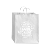 Brooklyn New York Neighborhoods Word Cloud Brooklyn T Shirt Debie Paper Bag - 10 X 5 X 13 | Artistshot