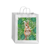 Big Palm Leaves Pattern Blue Color T  Shirt Wallaby Jungle Leaves Mons Debie Paper Bag - 10 X 5 X 13 | Artistshot