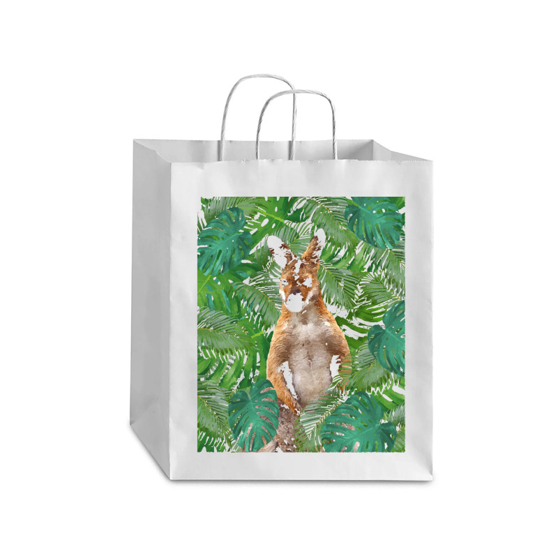 Big Palm Leaves Pattern Blue Color T  Shirt Wallaby Jungle Leaves Mons Debie Paper Bag - 10 X 5 X 13 | Artistshot