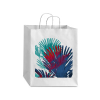 Big Palm Leaves Pattern Blue Color T  Shirtpalm Leaves Pattern Blue Co Debie Paper Bag - 10 X 5 X 13 | Artistshot