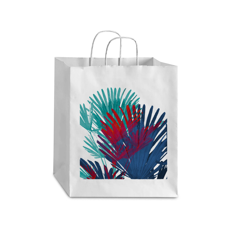 Big Palm Leaves Pattern Blue Color T  Shirtpalm Leaves Pattern Blue Co Debie Paper Bag - 10 X 5 X 13 | Artistshot