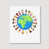 Earth Day Children Around The World Environmentalist T Shirt Portrait Canvas Print | Artistshot