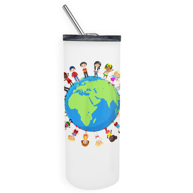 Earth Day Children Around The World Environmentalist T Shirt Skinny Tumbler | Artistshot