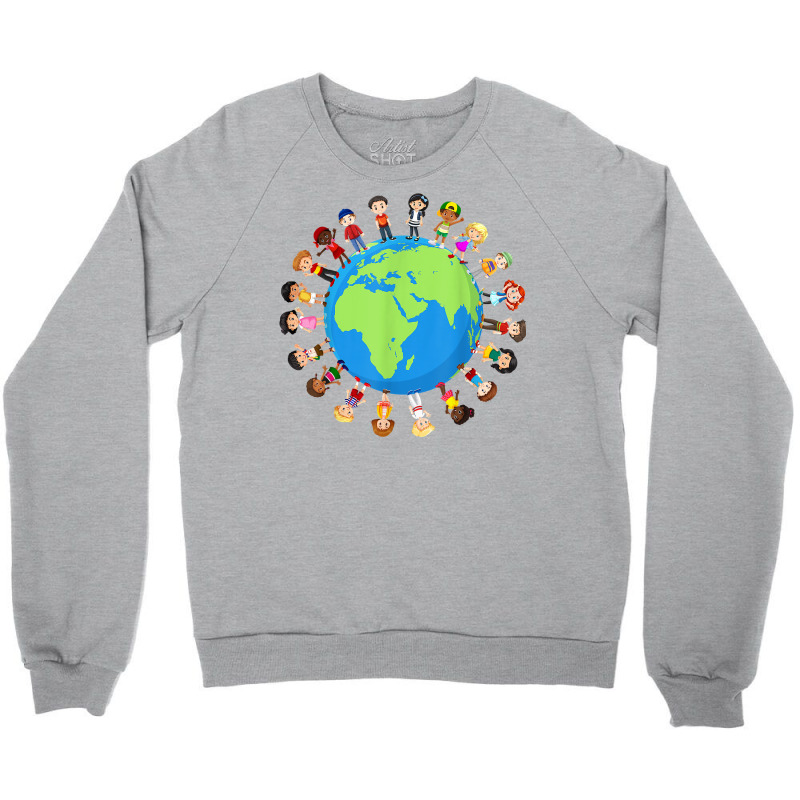 Earth Day Children Around The World Environmentalist T Shirt Crewneck Sweatshirt | Artistshot