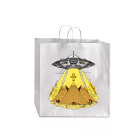 Hippie Alien Egyptian Pyramids Jumbo Paper Bag - 18 X 7 X 18 3/4 | Artistshot