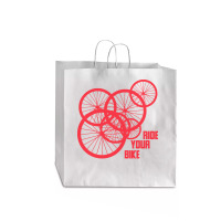 Bicycle T  Shirt Ride Your Bike Gift Cyclist Sport Saying T  Shirt Jumbo Paper Bag - 18 X 7 X 18 3/4 | Artistshot