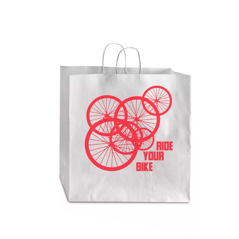 Bicycle T  Shirt Ride Your Bike Gift Cyclist Sport Saying T  Shirt Jumbo Paper Bag - 18 X 7 X 18 3/4 | Artistshot