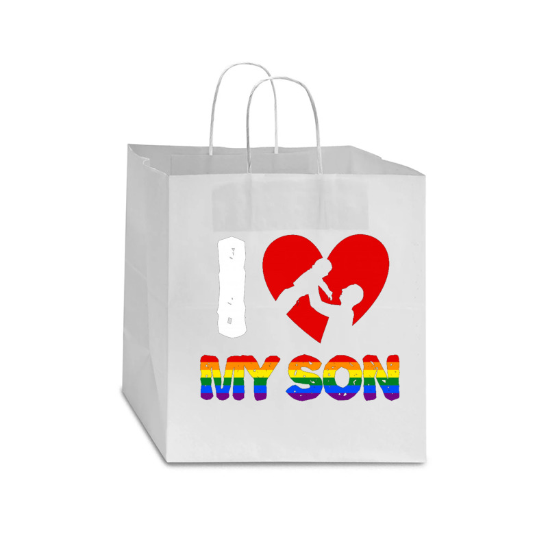 I Love My Son Father And Son For Dark Star Paper Bag - 13 X 7 X 13 | Artistshot