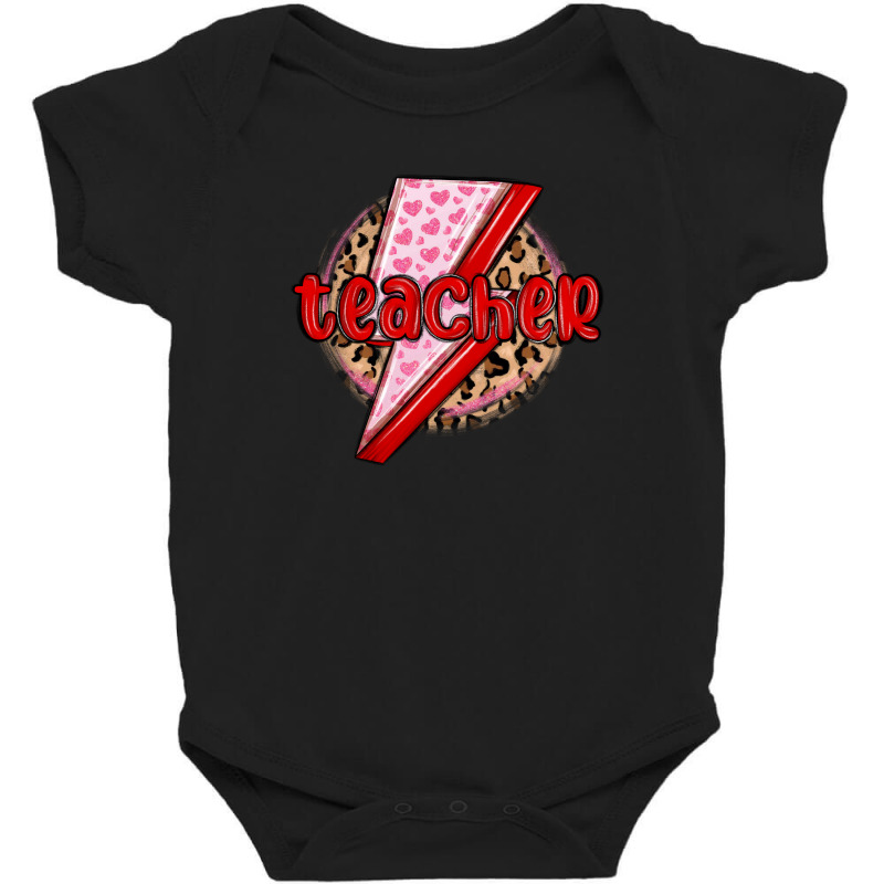 Teacher Lightning Bolt Valentines Day Baby Bodysuit by MaliasSmallBusiness | Artistshot