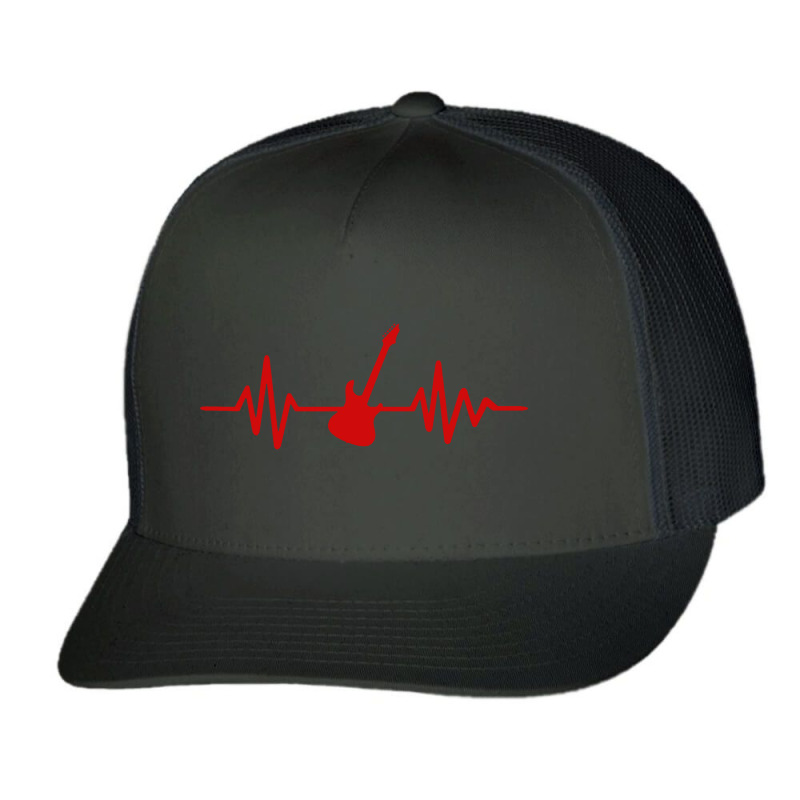 Heartbeat Electric Guitar Trucker Cap by Lissette | Artistshot