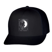 Ta.rot Card Crescent Moon And Cat Graphic T Shirt Trucker Cap | Artistshot