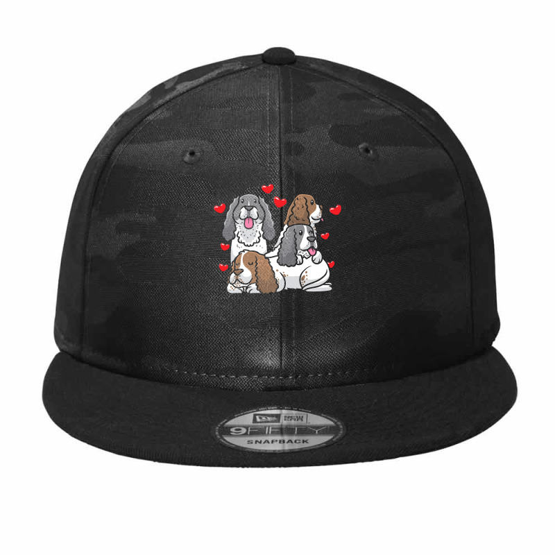 English Springer Spaniel T  Shirt English Springer Spaniel Dog Heart M Camo Snapback | Artistshot