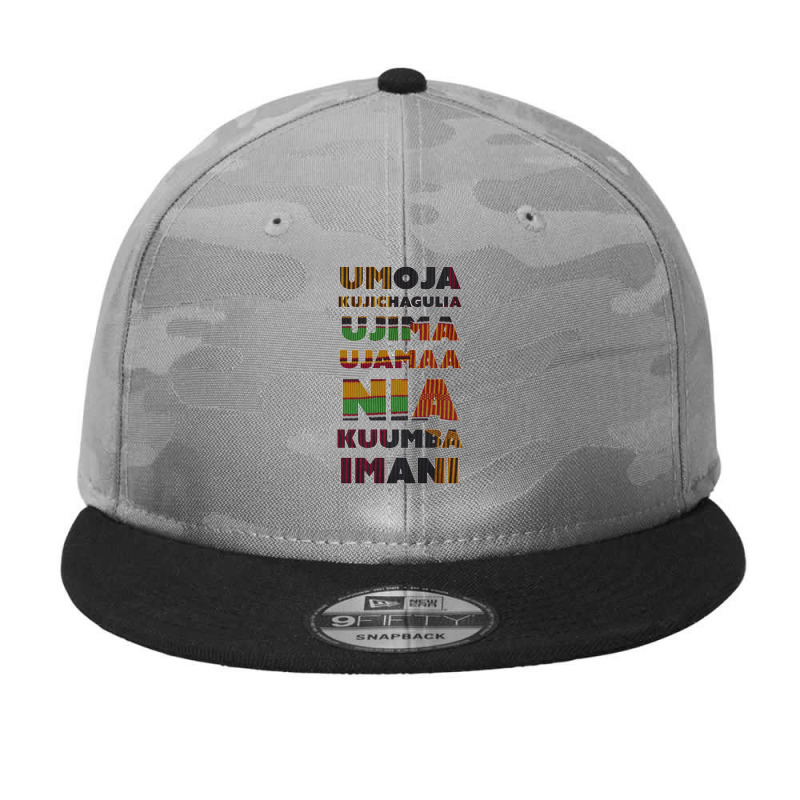 Kwanzaa Principles Kente Camo Snapback by saterseim | Artistshot