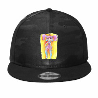 Watercolor Girl With Pig Tails Camo Snapback | Artistshot