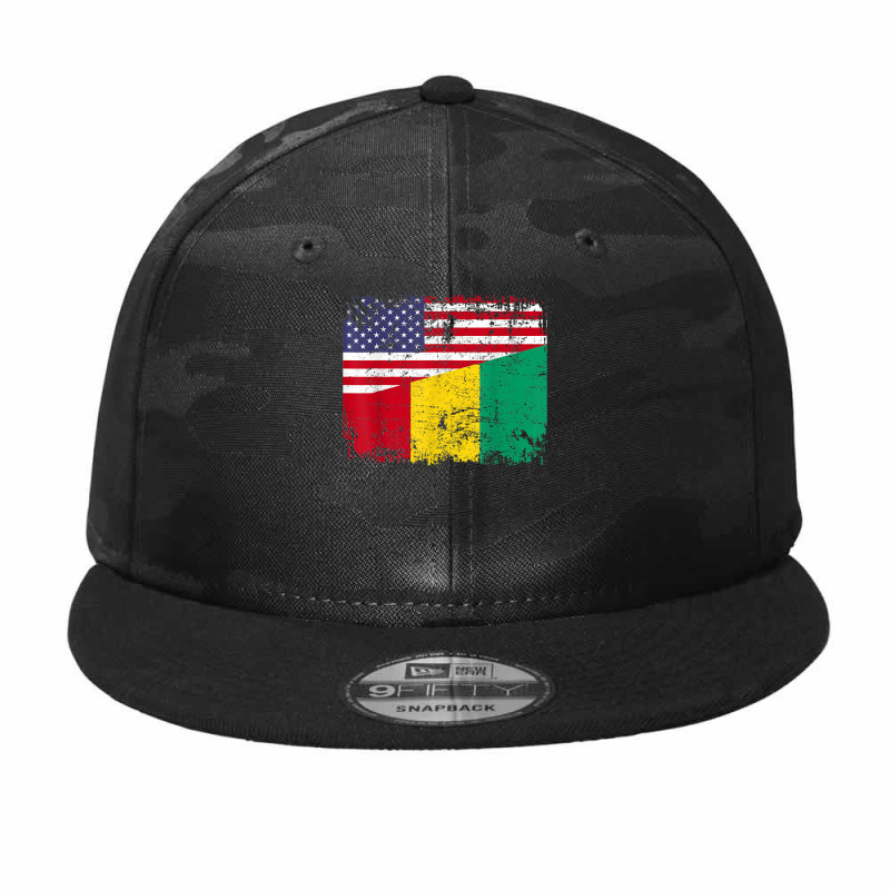 Guinean Roots  Half American Flag  Usa Guinea Flag T Shirt Camo Snapback | Artistshot