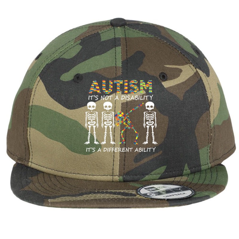 Autism It's A Different Ability Funny Dabbing Skeleton Gifts Premium T Flat Bill Snapback Cap by trokeryth | Artistshot