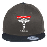 Emergency Department Technician Ed Tech Medical Caduceus Er T Shirt Flat Bill Snapback Cap | Artistshot