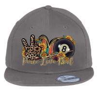 Peace Love Pool Flat Bill Snapback Cap | Artistshot