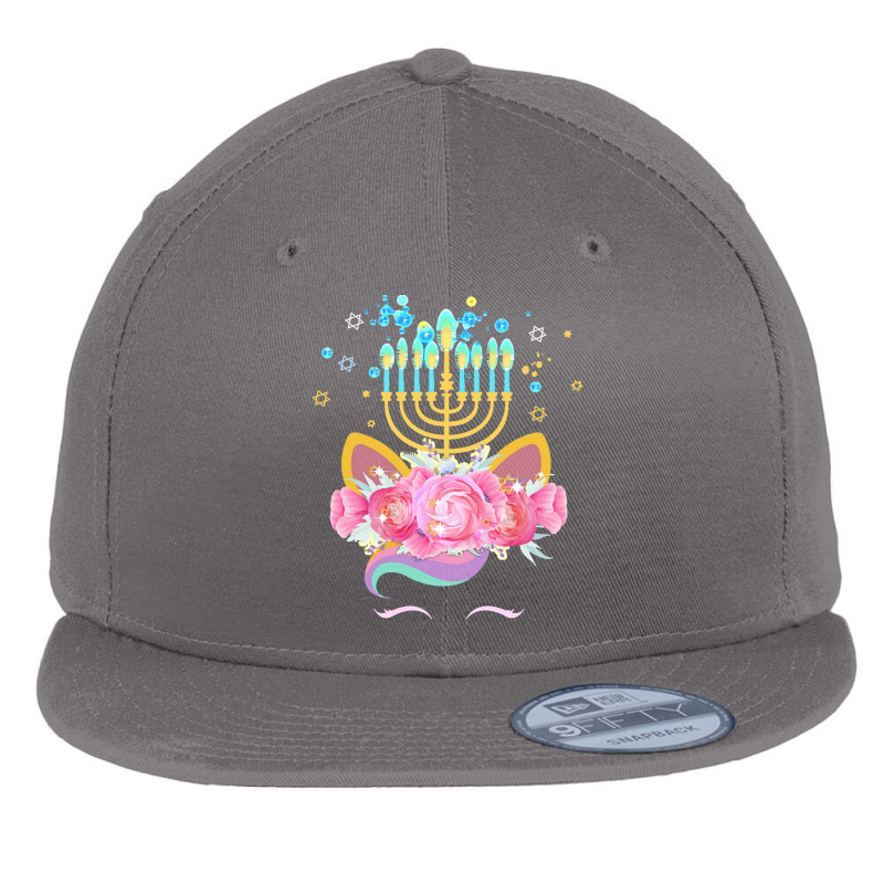 Cute Unicorn Face Hanukkah Gift T  Shirt Unicorn Face Hanukkah Funny H Flat Bill Snapback Cap | Artistshot