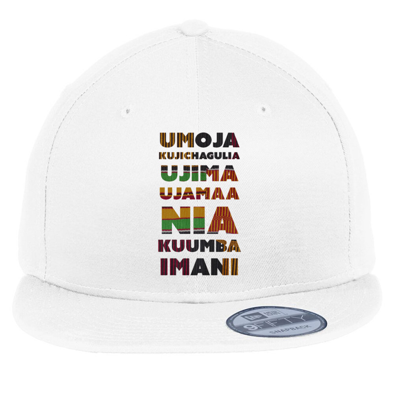 Kwanzaa Principles Kente Flat Bill Snapback Cap by saterseim | Artistshot