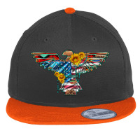 Thunderbird With Usa Flag And Sunflowers Flat Bill Snapback Cap | Artistshot