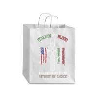 Italian By Blood American By Birth Patriot By Choice T Shirt Debie Paper Bag - 10 X 5 X 13 | Artistshot