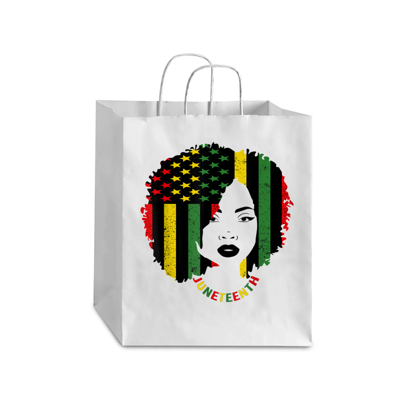 Juneteenth Black Women Flag History African American 1865 T Shirt Debie Paper Bag - 10 X 5 X 13 | Artistshot