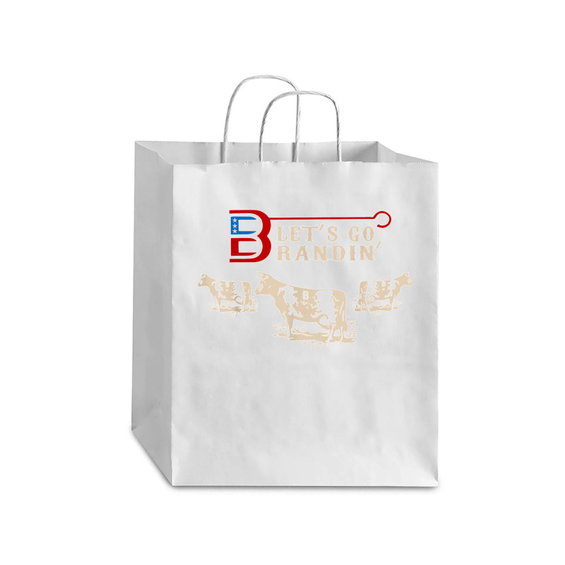 Let's Go, Brandon, Dairy Cows, Farmer, Farm Sarcastic T Shirt Debie Paper Bag - 10 X 5 X 13 | Artistshot