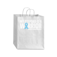 My Stepdad Is A Warrior Prostate Cancer Awareness Premium T Shirt Debie Paper Bag - 10 X 5 X 13 | Artistshot