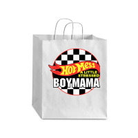 Gift For Boy Mama Hot Mess A Little Stressed Boy Mama T Shirt Debie Paper Bag - 10 X 5 X 13 | Artistshot